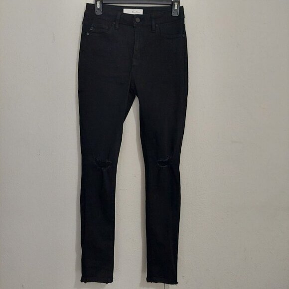 KanCan Womens Naya High Rise Super Skinny Jeans Sz 5/26 Black Distressed Stretch - Picture 2 of 11